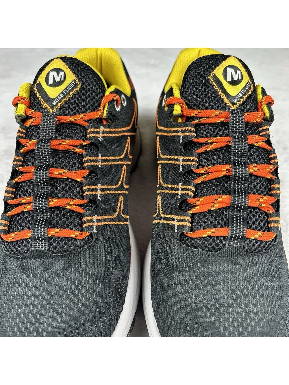 Merrell Moab Flight Trail Running Shoes Mens Size 10.5 Black/Sulphur J067531 New